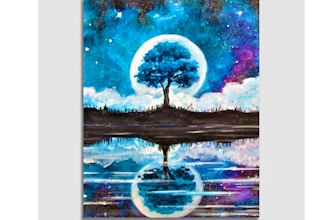 Paint Nite: Misty Galaxy Moonrise (Ages 18+)